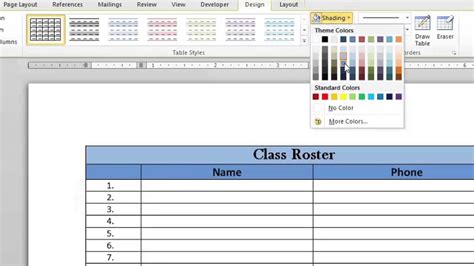 How To Put Color In A Table In Microsoft Word Microsoft Word Doc Tips