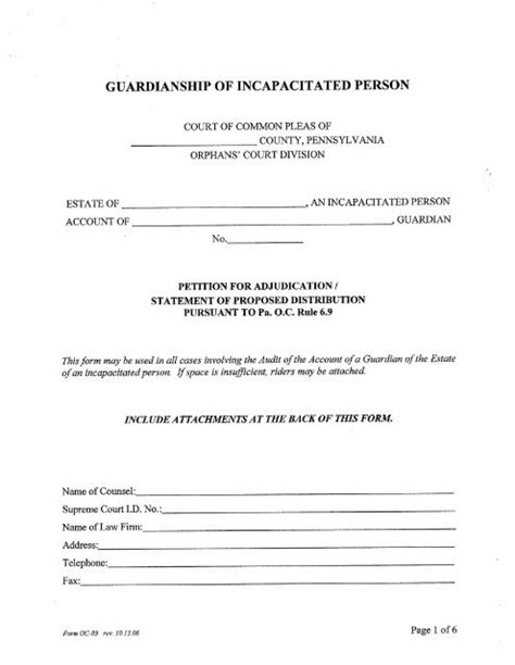 Guardianship Of Incapacitated Person Dauphin County