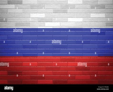 Russia Flag On Textured Brick Wall Stock Vector Image And Art Alamy