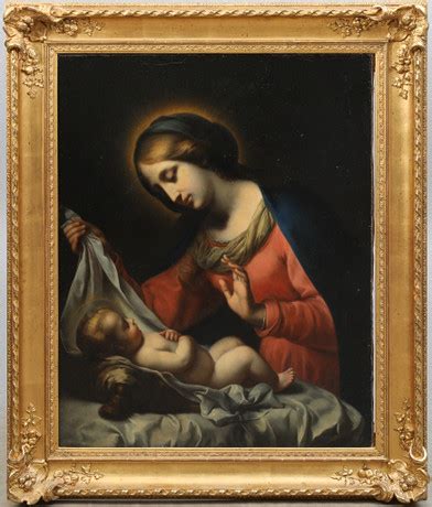 CARLO DOLCI Efter Madonna med Jesusbarnet olja på duk Konst