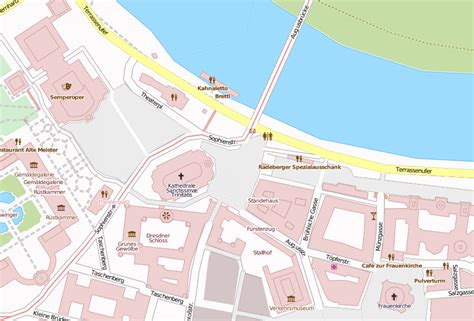 Schlossplatz Stadtplan Mit Satellitenaufnahme Und Unterk Nften Von Dresden