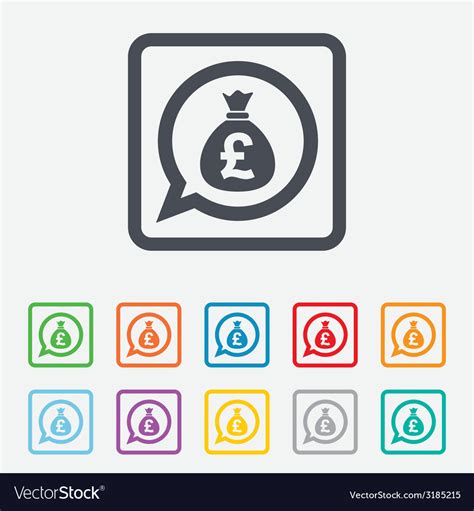 Money Bag Sign Icon Pound Gbp Currency Royalty Free Vector