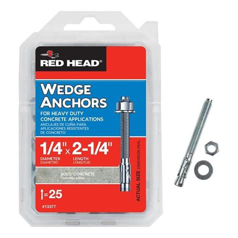 Red Head 25 Pack 2 14 In X 14 In Wedge Anchors In The Concrete