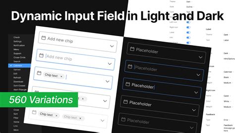 Dynamic Input Field In Light And Dark Mode Figma