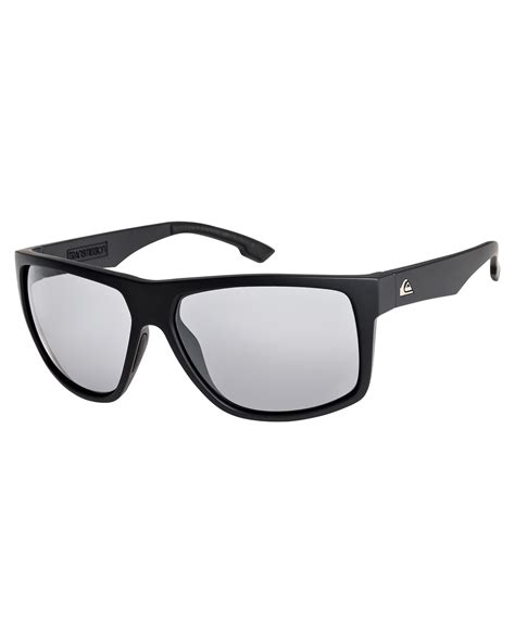 Quiksilver Mens Transmission Sunglasses Matte Blk Silver Surfstitch