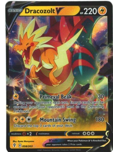 Dracozolt V Evolving Skies Holo Rare Pokemon Card Pok Mon Tcg