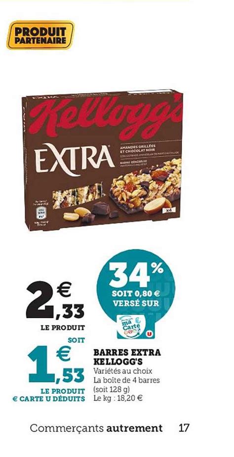 Offre Barres Extra Kellogg S Chez U Express