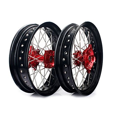 Tarazon Supermoto Complete Wheels Rims Red Hubs For Honda Xr L Xr