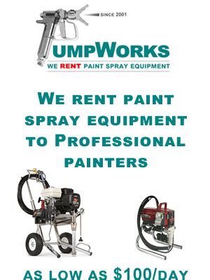 Paint Sprayer Rental | Pumpworks Paint Spray Equipment and Repair