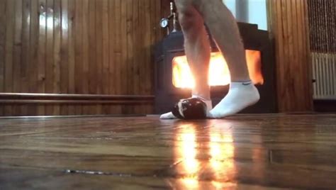 Guy Crushing Eggplant In White Socks