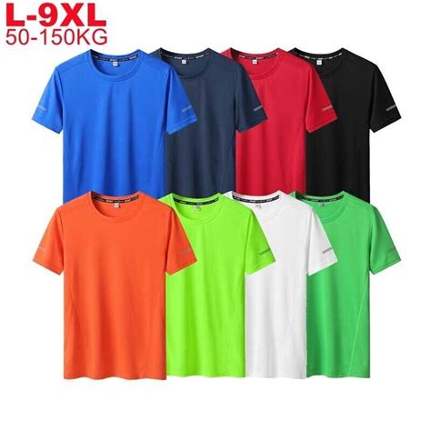 6xl Plus Size 7xl 8xl 9xl Summer Big Tops Tees Quick Dry Slim Fit Men