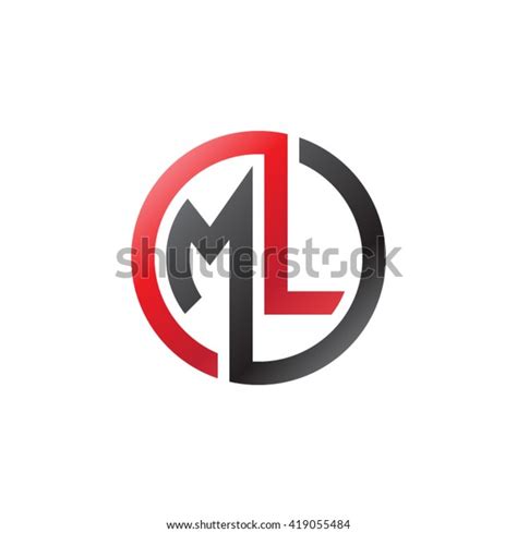 Ml Initial Letters Looping Linked Circle Stock Vector Royalty Free