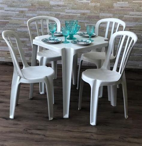 Conjunto Mesa E Cadeiras Bistr Poltrona Branca