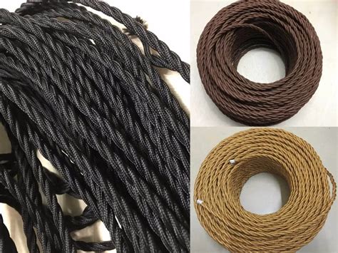 Core Mm Copper Wire Wire Black Twisted Silk Vintage Fabric