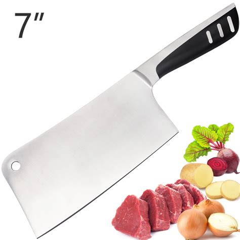 Butcher Knife Stainless Steel, 7 inch Multi Purpose Best for Home ...
