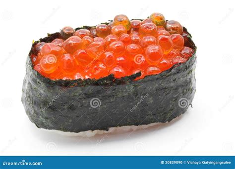 Ikura Salmon Egg Roll Sushi Stock Photo - Image: 20839090