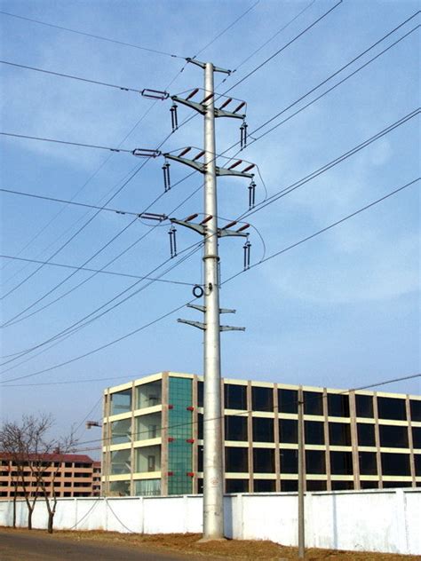 110 220kv Electric Transmission Line Hot DIP Galvanized Steel Pole Steel Tower And