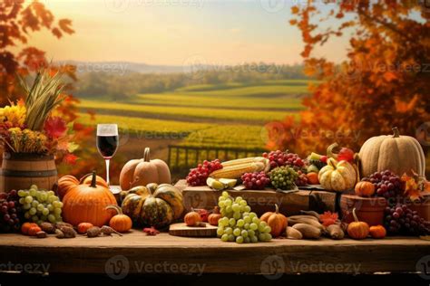 A Heartwarming Thanksgiving Background Autumn Landscape With Golden