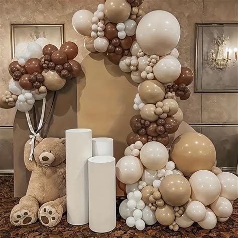 Amazon DUILE Brown Balloons Garland Kit Coffee Brown Blush Nude