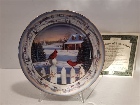 Collector Plate Pinegrove S Winter Cardinals At Home In Pinegrove Sam