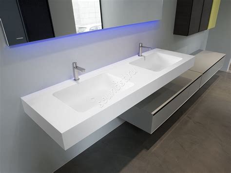 Столешница для ванной с раковинами Corian Designer White — купить по ...