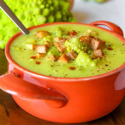 COCONUT CREAM SOUP with romanesco and roasted tofu - philosokitchen