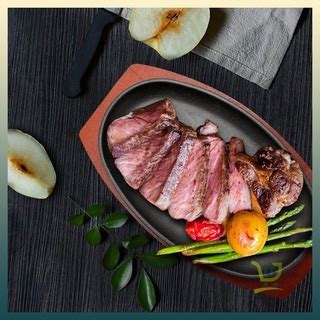 𝟱𝟱𝗦𝗣𝗘𝗘𝗗𝗠𝗔𝗥𝗧 FULL SET PINGGAN BESI SIZZLING OVAL SIZZLING HOT PLATE CAST IRON STEAK