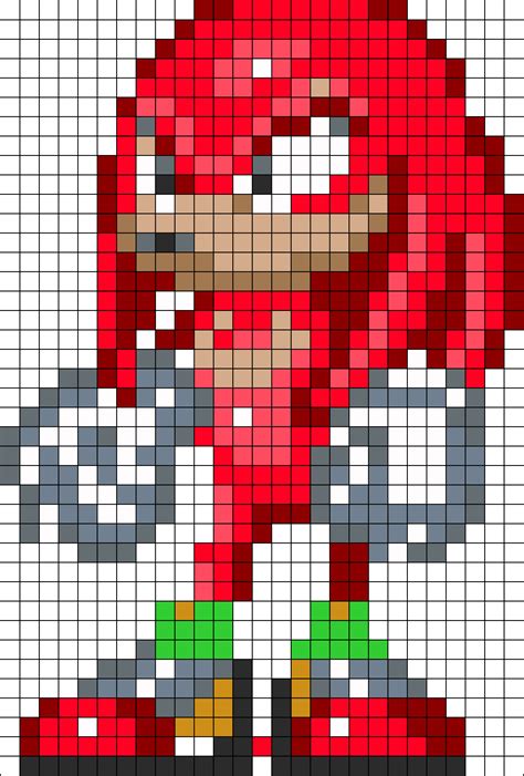 Knuckles Kandi Pattern Pixel Art Pattern Perler Bead Art Pixel Art