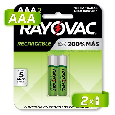 Baterías Aaa Rayovac Recargables 2 Piezas 600 Mah Coppel