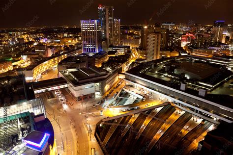 Birmingham City Centre at night Stock Photo | Adobe Stock