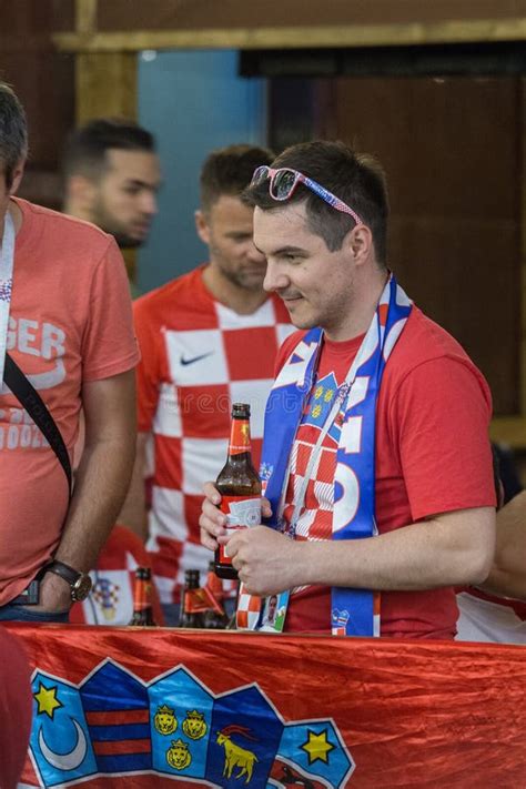 World Cup 2018 Football Fans On The Street Tonight Editorial Stock