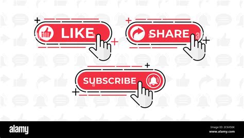 Like Share Comment Subscribe And Share Icon Button Vector Illustration Set Of Social Media