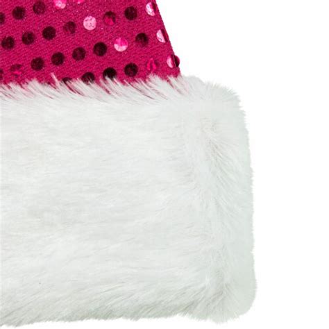 Northlight Unisex Adult Sequined Christmas Santa Hat One Size Red