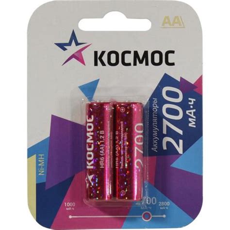 Аккумулятор Космос КОСR6NIMH2700MAH2BL 2 шт. — купить, цена и ...