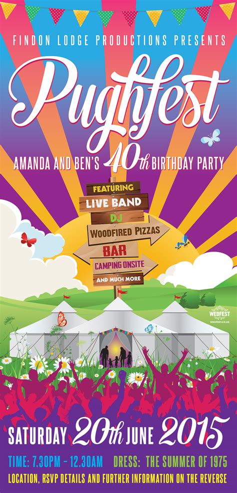 Festival Themed 40th Birthday Party Invite | WEDFEST