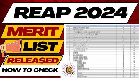 Reap Merit List 2024 How To Check Reap Merit List 2024 Mahir