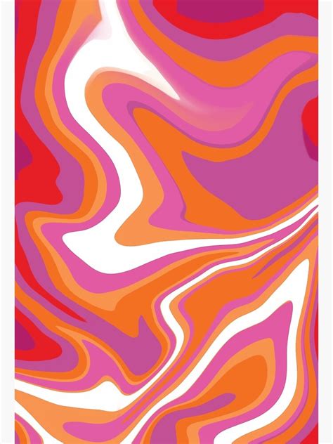 Lesbian Pride Flag Retro Liquid Swirl Poster For Sale By EJT Designs Redbubble
