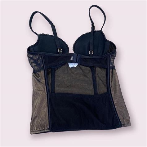 Vintage Black And Nude Lace Corset Top Cup Depop
