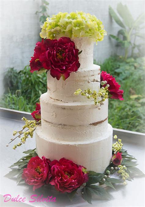 Naked Cake With Flowers Decorated Cake By Dulce Silvita CakesDecor