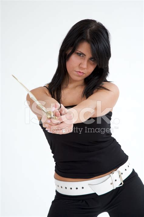 Girl With Knife Stock Photo Royalty Free Freeimages