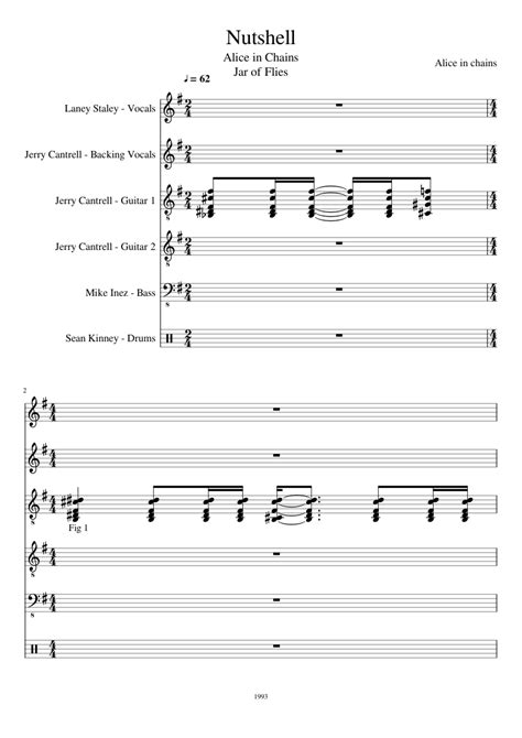 Free Sheet Music Nutshell By Alice In Chains Play And Download Any Time