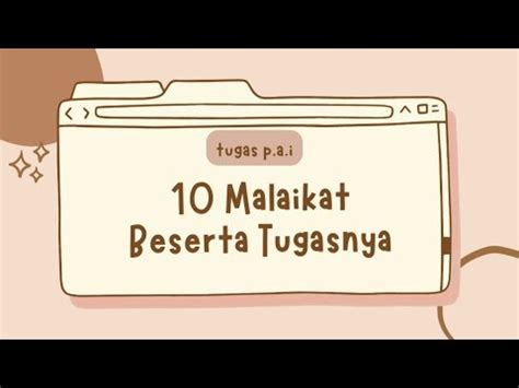 Tugas P A I Nama Malaikat Allah Swt Beserta Tugas Tugas Nya