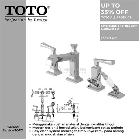 Jual Kran Bathtub Shower Mixer TOTO TX SWN Holes Bath Shower Set TOTO Hot Cold Kab