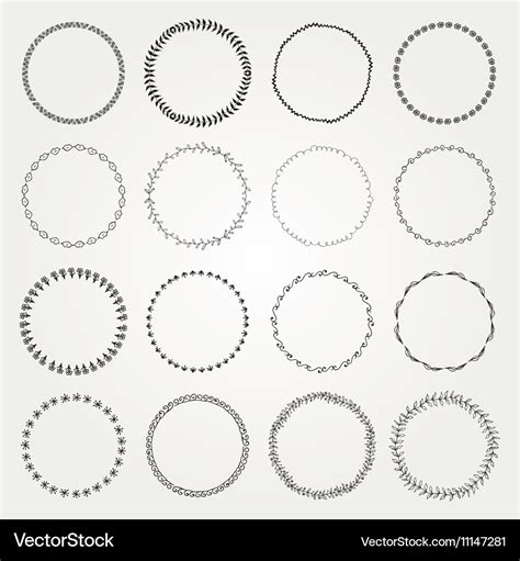 Hand Drawn Circle Logo and Badge Elements Vector Image