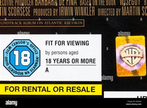 18 rating on HD DVD case - fit for viewing by persons aged 18 years or ...