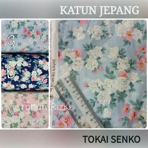 Jual Kain Katun Jepang Motif Mawar Putih Km White Rose Floral