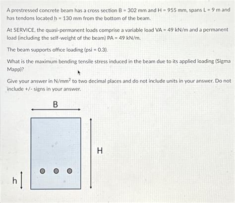 Solved A Prestressed Concrete Beam Has A Cross Section B 302 Chegg