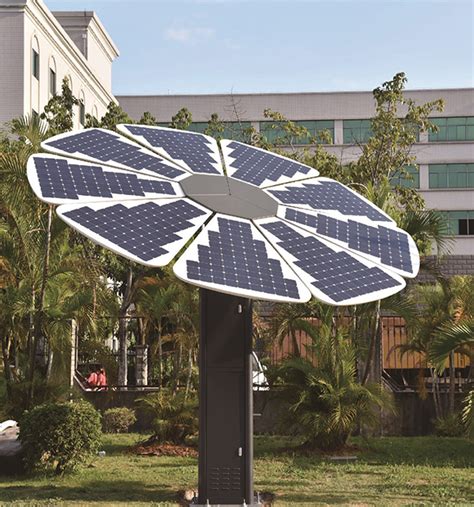 2KW SUNPOWER solar charging station with solar panels tracking system ...