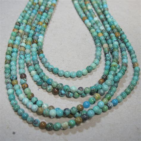 Natural Turquoise Beads 3mm Round Genuine Turquoise Beads Etsy