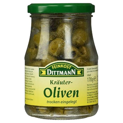 Feinkost Dittmann Herb Green Olive Pitted 170g Villa Market